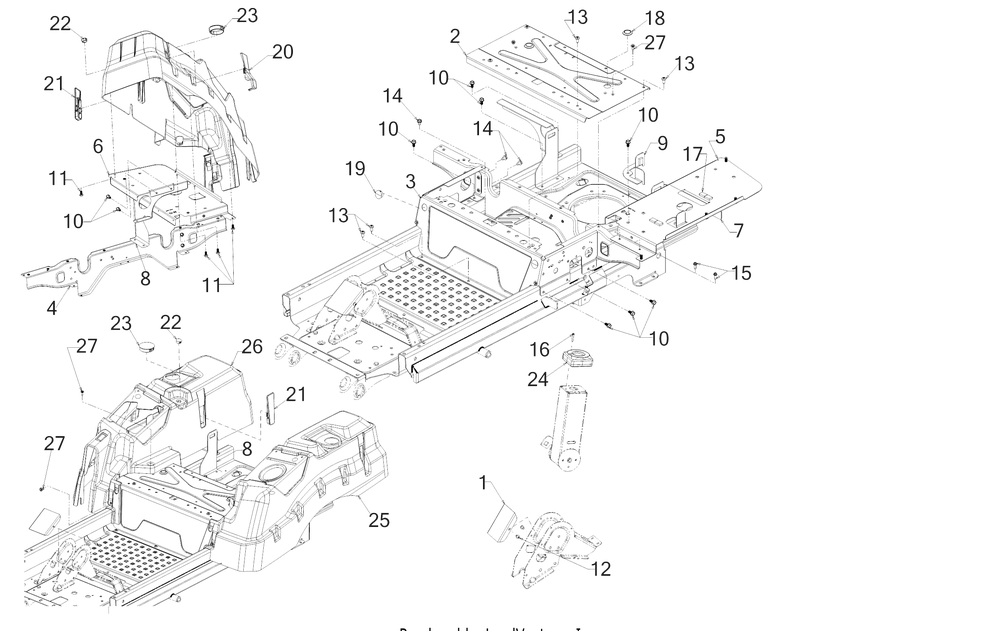 Platform Diagram and Parts List for Z-FORCESZ60KH (17BSDGHD010)(2018) Cub Cadet Lawn Tractor
